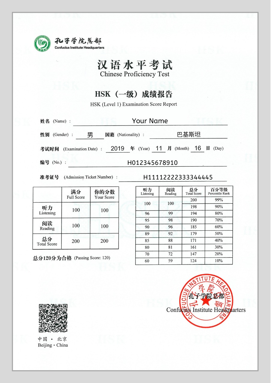 HSK Certificate